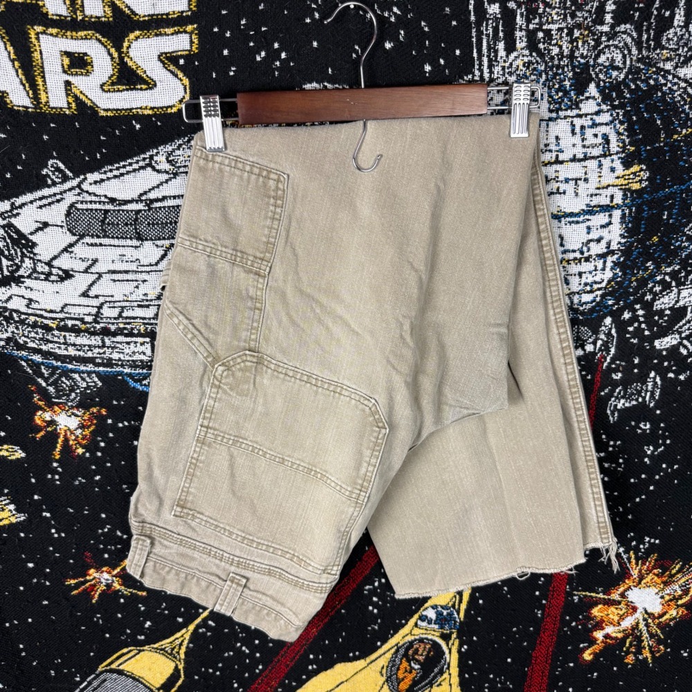 Lee Dungarees Carpenter Pants Tan Khaki Raw Hem 34x32 Workwear 2887977